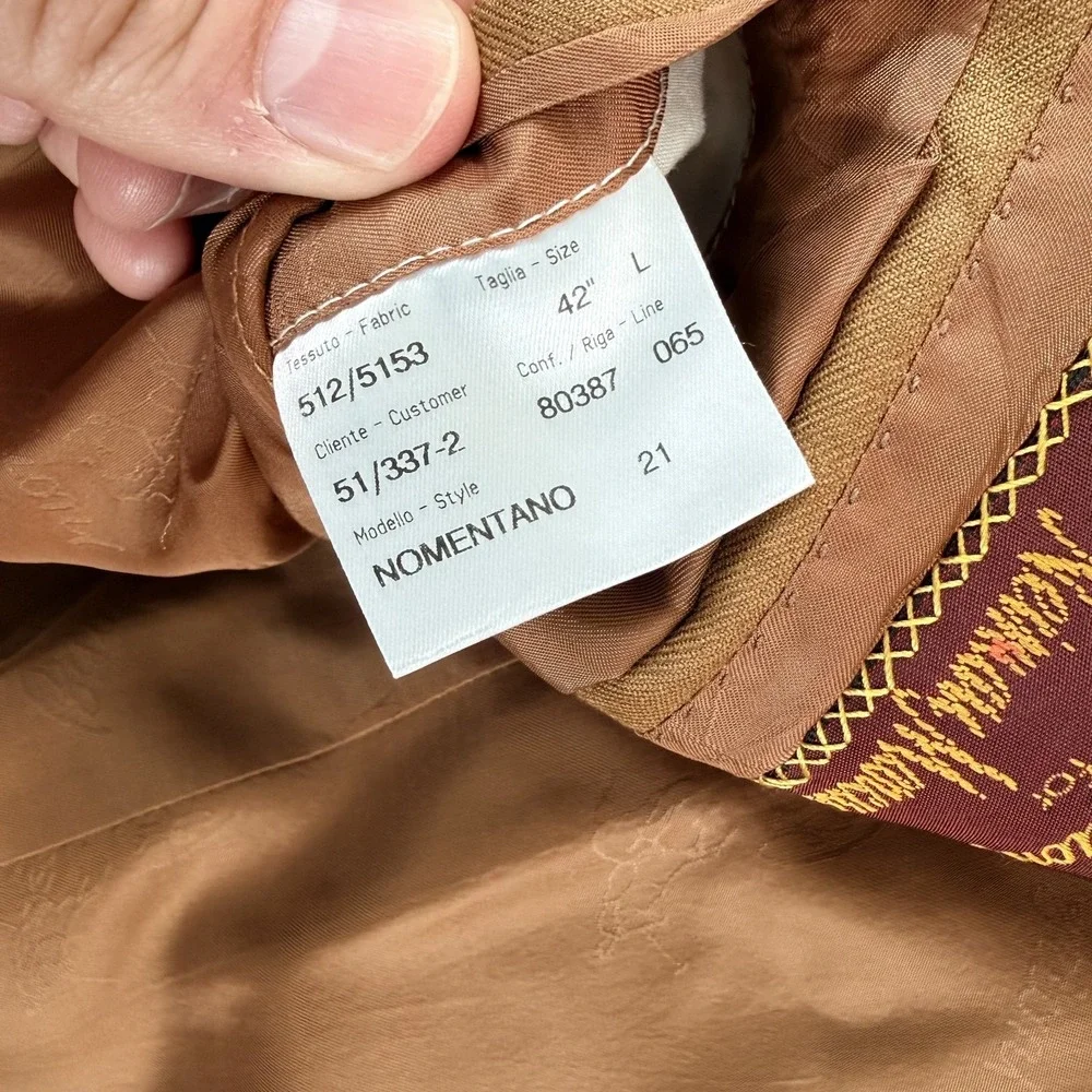 Vintage Brioni Nomentano Blazer Jacket Sport Coat Brown Cashmere Silk Men 42L